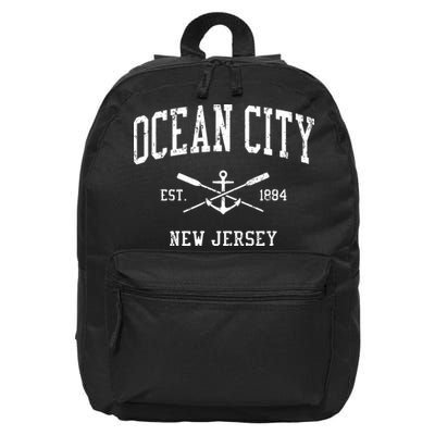 Ocean City Nj Vintage Crossed Oars Boat Anchor Sports 16 in Basic Backpack