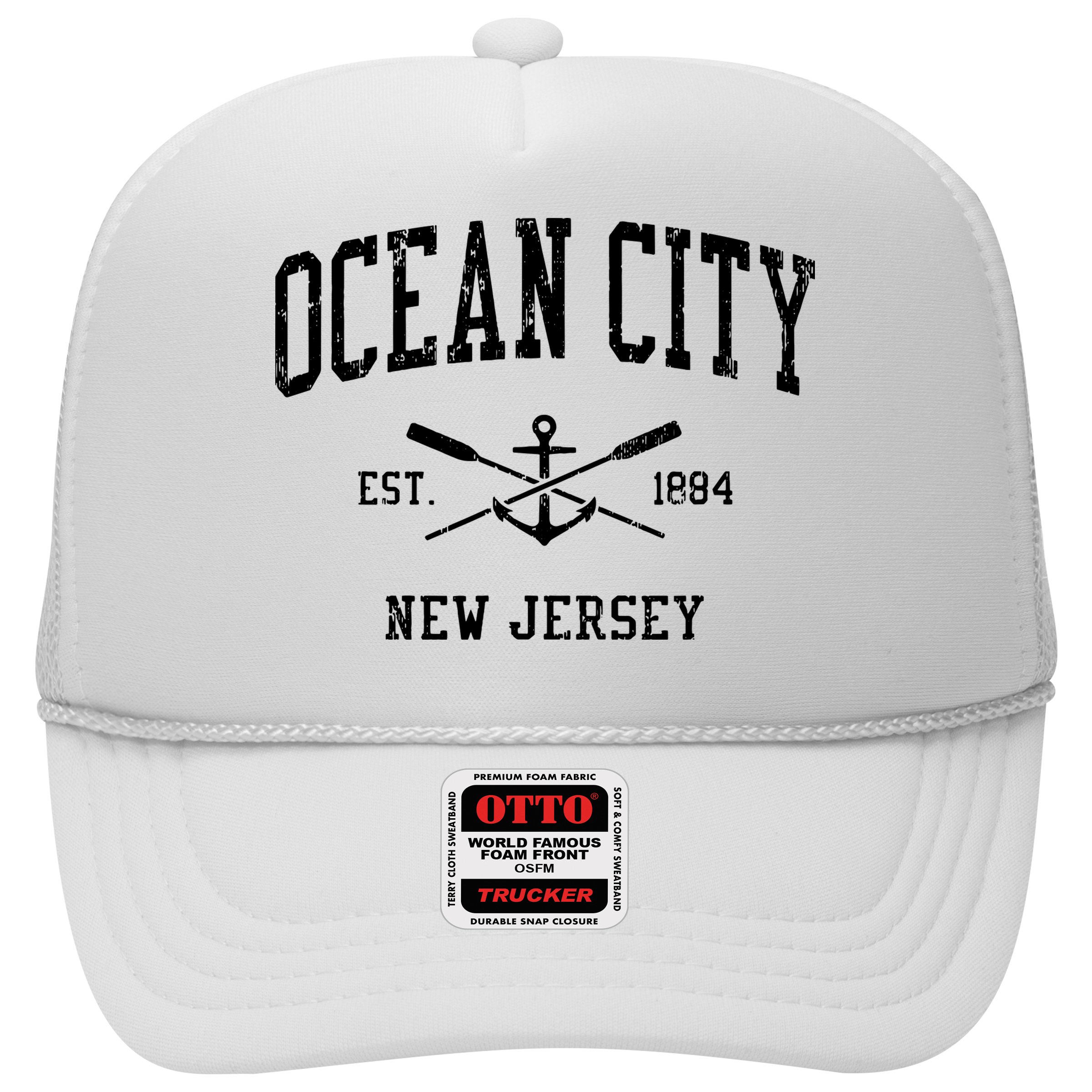 Ocean City Nj Vintage Crossed Oars Boat Anchor Sports Hat