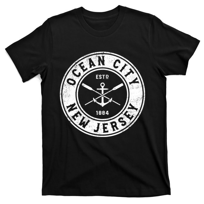 Ocean City New Jersey Nj Vintage Boat Anchor & Oars T-Shirt