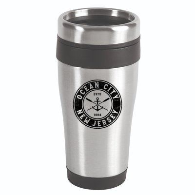 Ocean City New Jersey Nj Vintage Boat Anchor & Oars 16oz Travel Tumbler