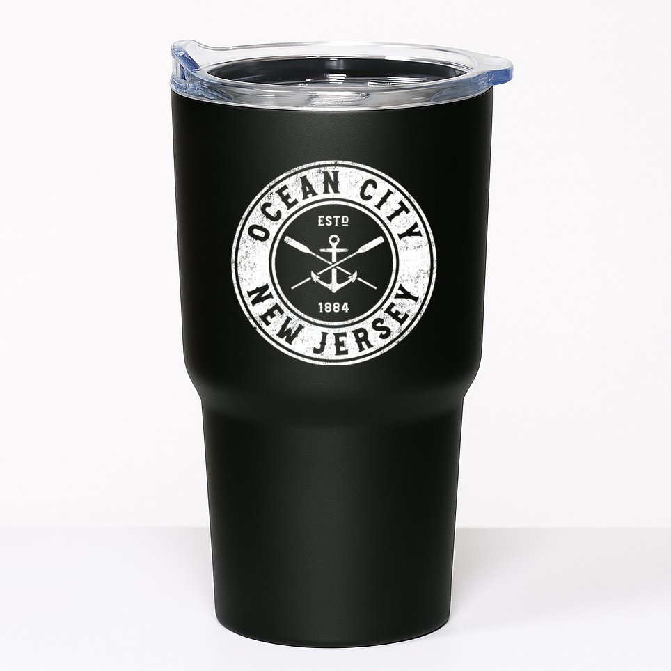 Ocean City New Jersey Nj Vintage Boat Anchor & Oars Tumbler