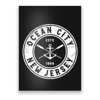 Ocean City New Jersey Nj Vintage Boat Anchor & Oars Poster