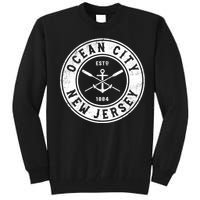 Ocean City New Jersey Nj Vintage Boat Anchor & Oars Tall Sweatshirt