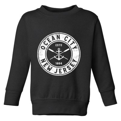 Ocean City New Jersey Nj Vintage Boat Anchor & Oars Toddler Sweatshirt
