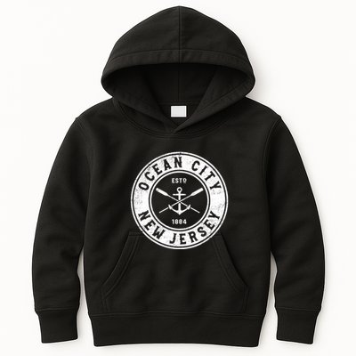 Ocean City New Jersey Nj Vintage Boat Anchor & Oars Kids Hoodie