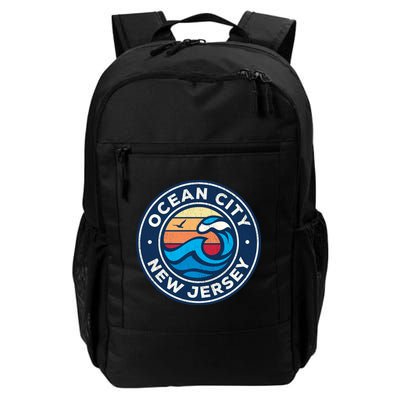 Ocean City New Jersey Nj Vintage Nautical Waves Design Backpack