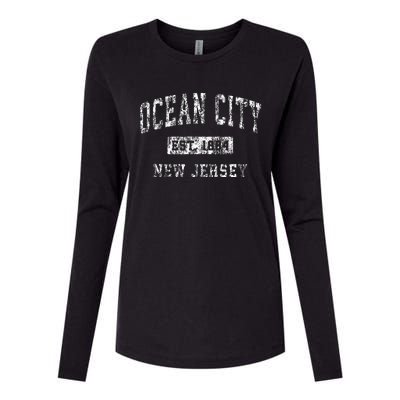 Ocean City New Jersey Nj Vintage Established Sports Womens Cotton Relaxed Long Sleeve T-Shirt