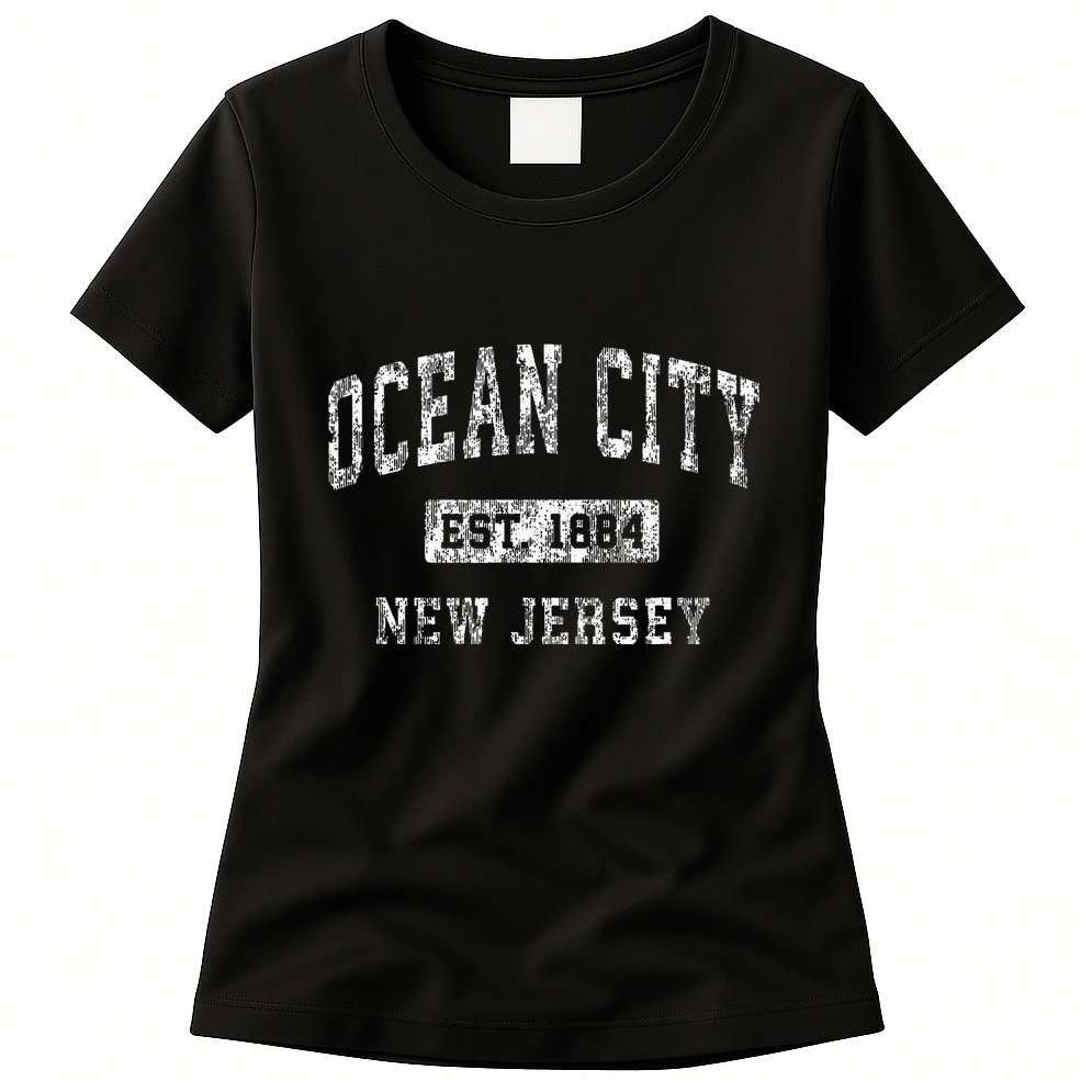 Ocean City New Jersey Nj Vintage Established Sports Womens T-Shirt