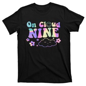 On Cloud Nine Flower Happy 9th Birthday 9 Years Old Funny T-Shirt