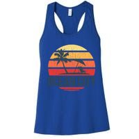 Ocean City Nj Md Beach Retro Sun Distressed Design Gift Women's Racerback Tank