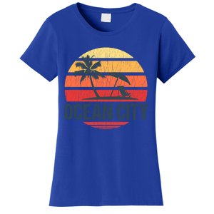 Ocean City Nj Md Beach Retro Sun Distressed Design Gift Women's T-Shirt