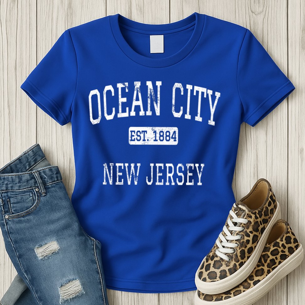Ocean City New Jersey NJ Vintage Womens T-Shirt