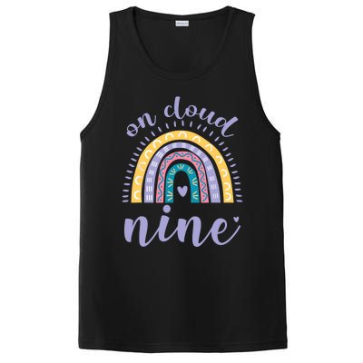 On Cloud Nine 9th Birthday 9 Years Old Rainbow PosiCharge Competitor Tank