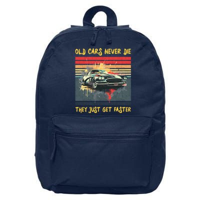 Old Cars Never Die They Just Get Faster 16 in Basic Backpack