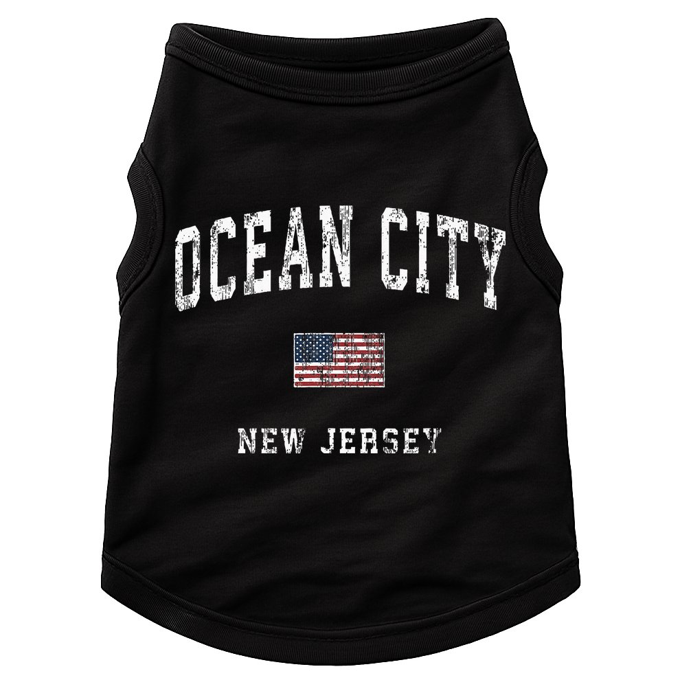 Ocean City New Jersey Nj American Flag Sports Doggie Tank