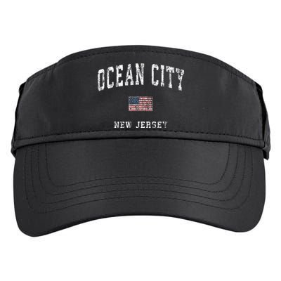 Ocean City New Jersey Nj American Flag Sports Adult Drive Performance Visor