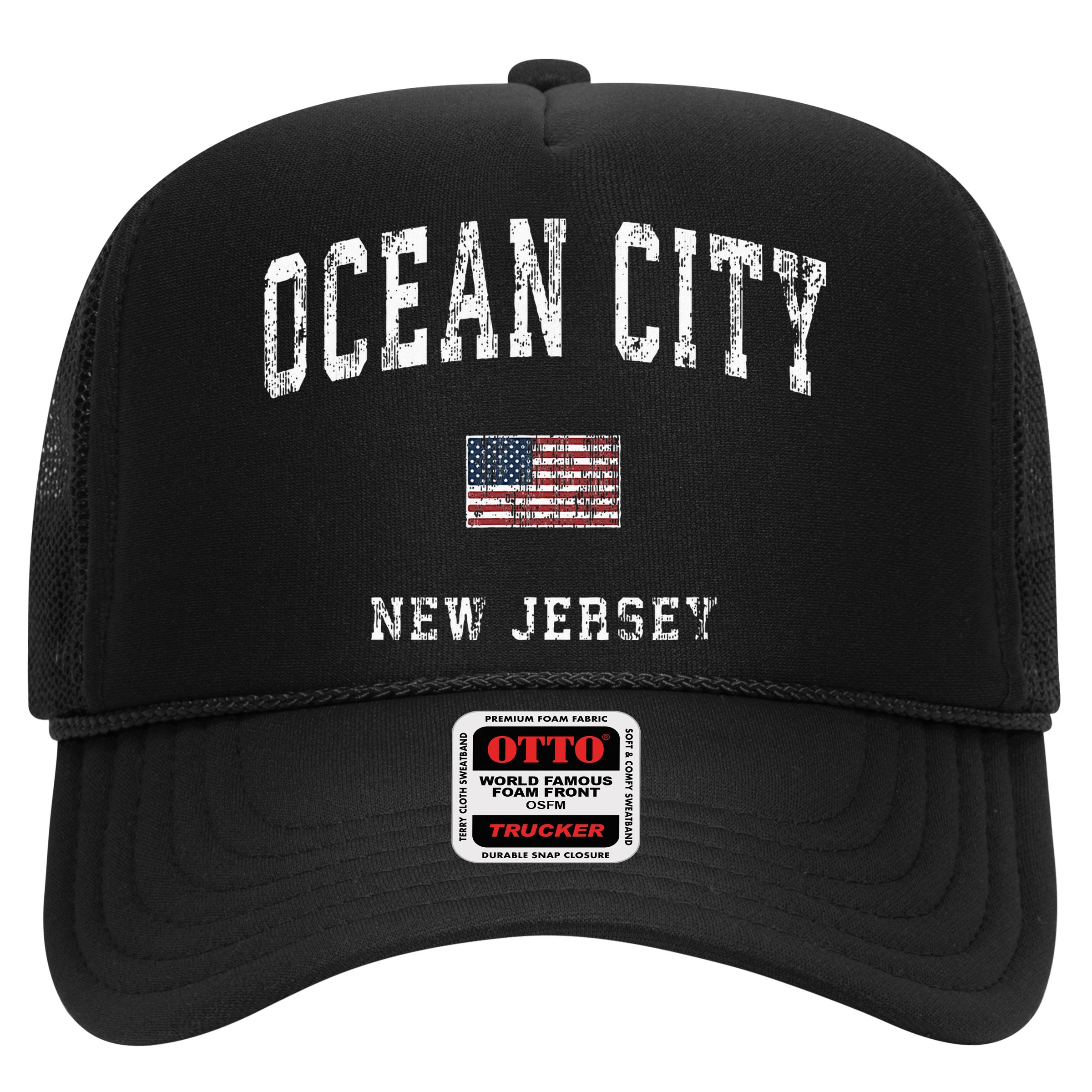 Ocean City New Jersey Nj American Flag Sports Hat