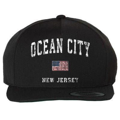 Ocean City New Jersey Nj American Flag Sports Wool Snapback Cap