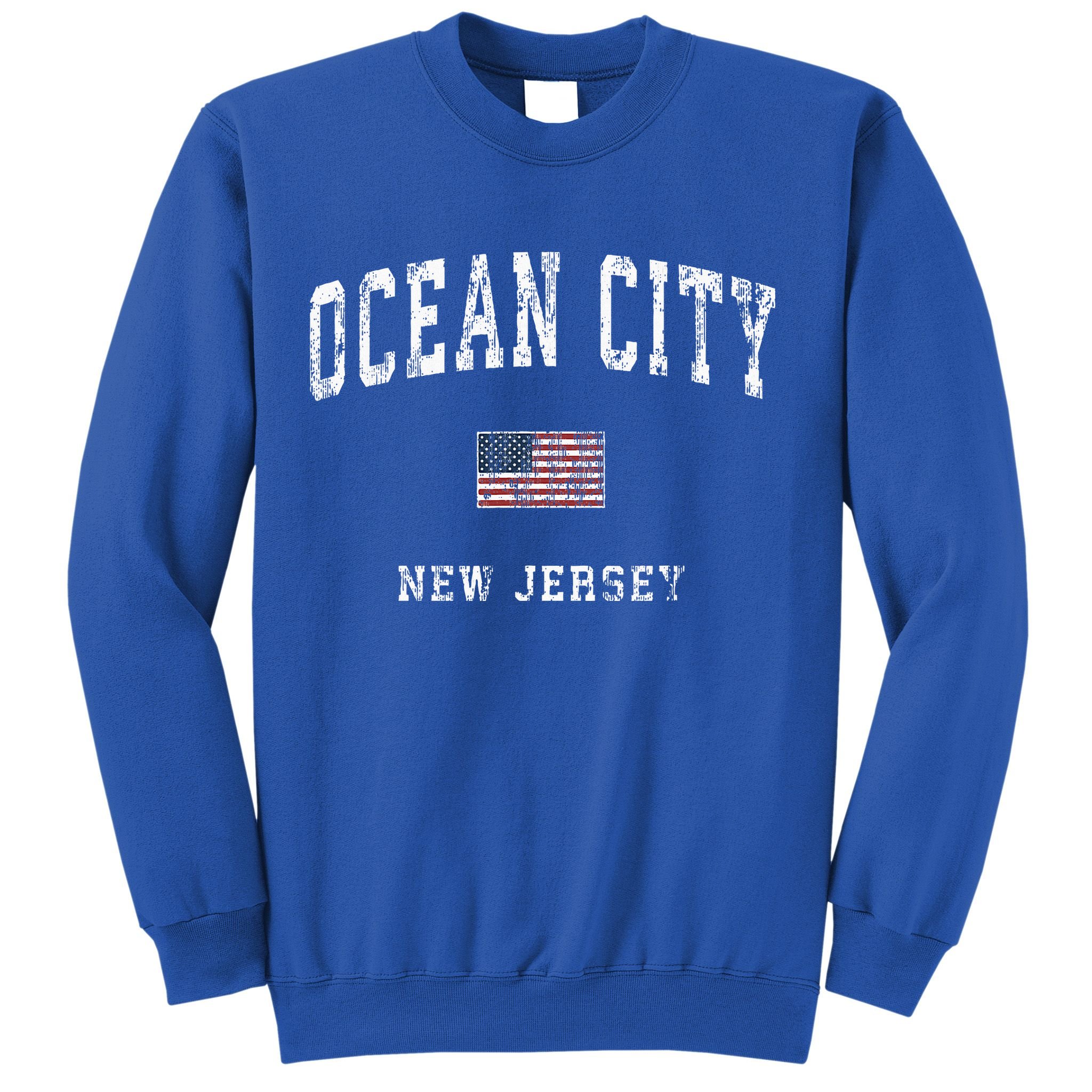 Ocean City New Jersey Nj American Flag Sports Sweatshirt