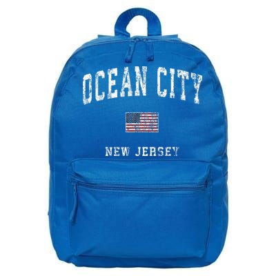 Ocean City New Jersey Nj American Flag Sports 16 in Basic Backpack