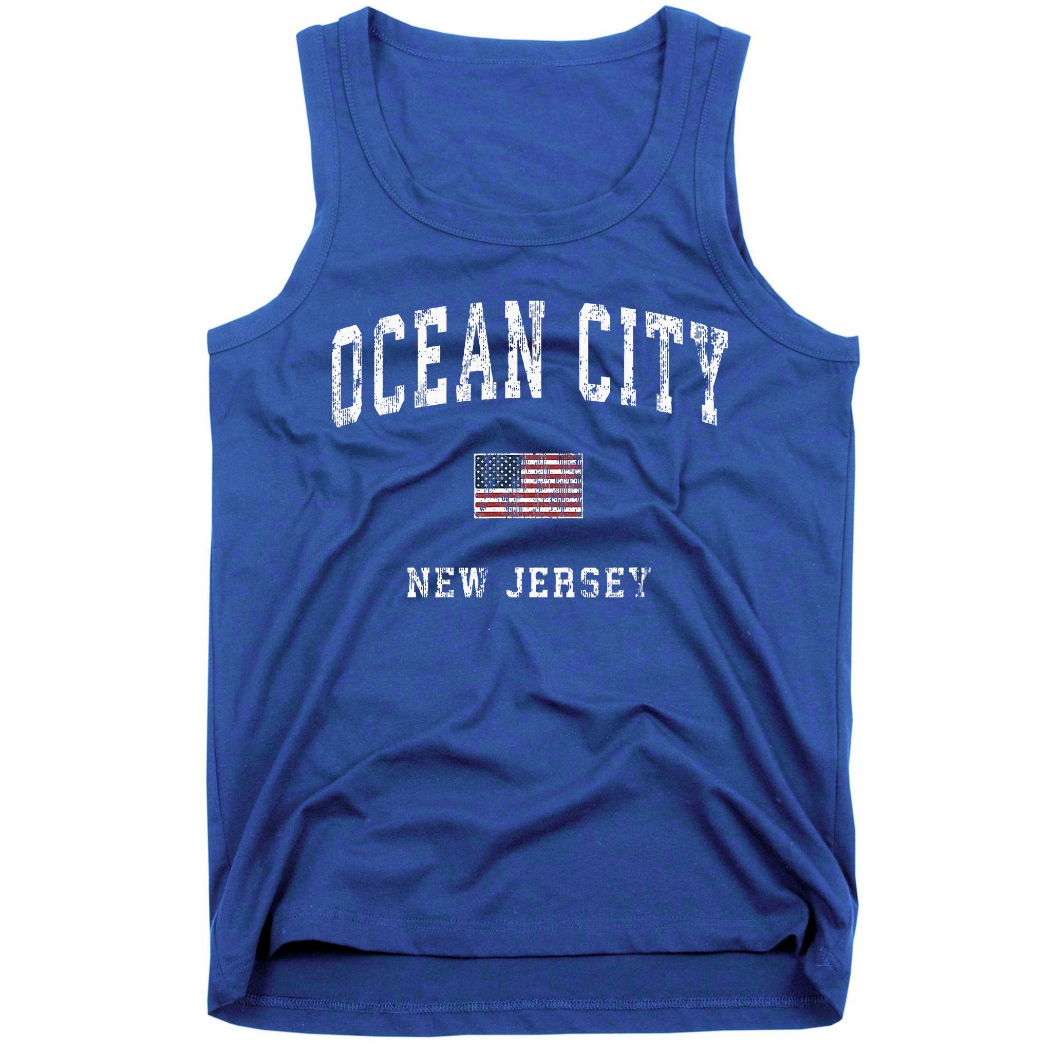 Ocean City New Jersey Nj American Flag Sports Tank Top