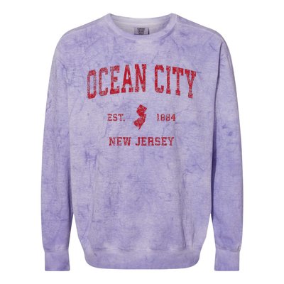 Ocean City New Jersey Nj Vintage Sports Design Colorblast Crewneck Sweatshirt