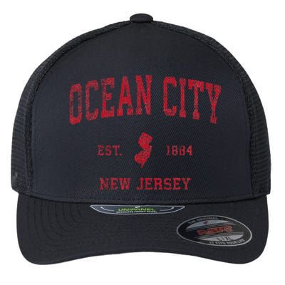 Ocean City New Jersey Nj Vintage Sports Design Flexfit Unipanel Trucker Cap