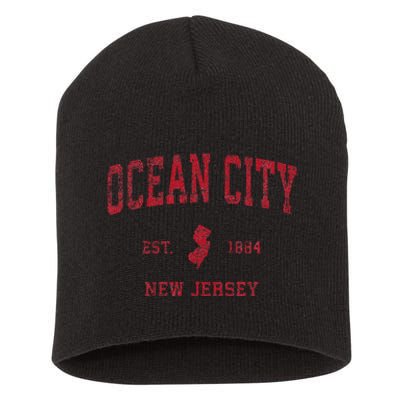 Ocean City New Jersey Nj Vintage Sports Design Short Acrylic Beanie