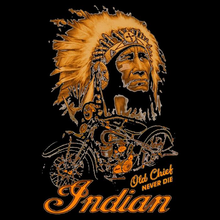 old chief never die indian native pride motorcycle 16 in Basic Backpack