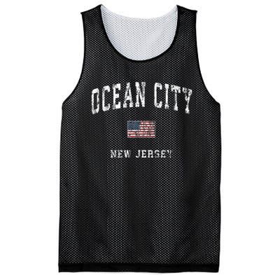 Ocean City New Jersey Nj Vintage American Flag Mesh Reversible Basketball Jersey Tank