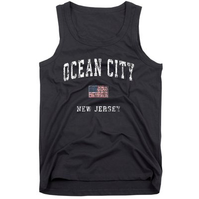 Ocean City New Jersey Nj Vintage American Flag Tank Top