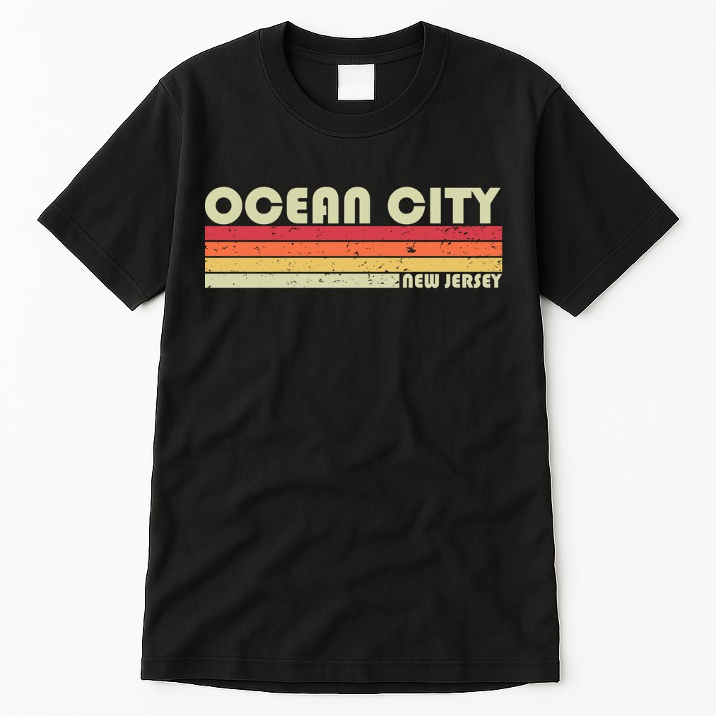 Ocean City Nj New Jersey Funny City Home Roots Gift Retro Great Gift Tall T-Shirt