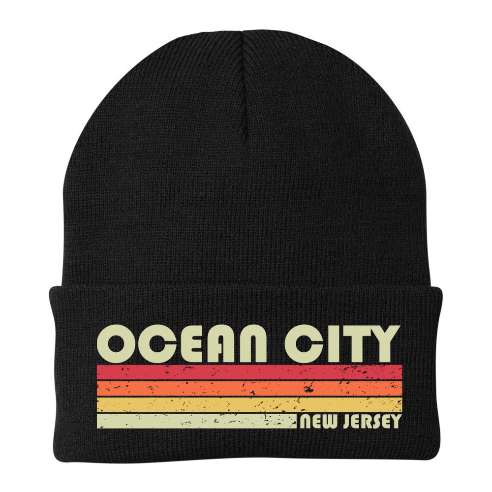 Ocean City Nj New Jersey Funny City Home Roots Gift Retro Great Gift Beanie