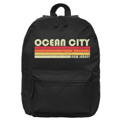 Ocean City Nj New Jersey Funny City Home Roots Gift Retro Great Gift 16 in Basic Backpack