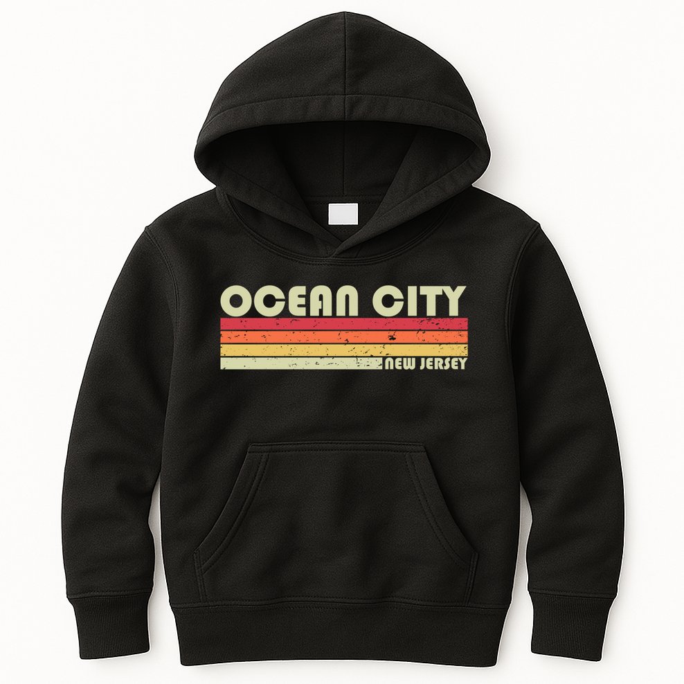 Ocean City Nj New Jersey Funny City Home Roots Gift Retro Great Gift Kids Hoodie