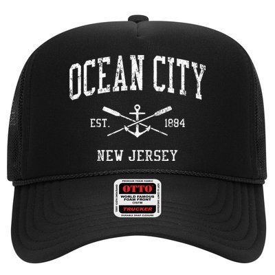 Ocean City Nj Vintage Crossed Oars & Boat Anchor Sports Hat