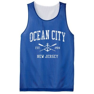 Ocean City Nj Vintage Crossed Oars & Boat Anchor Sports Mesh Reversible Basketball Jersey Tank