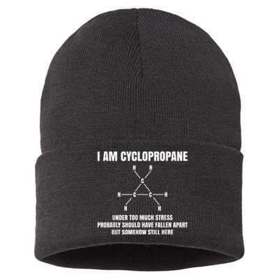 Organic Chemistry Nerd Cyclopropane Stress Joke Sustainable Knit Beanie