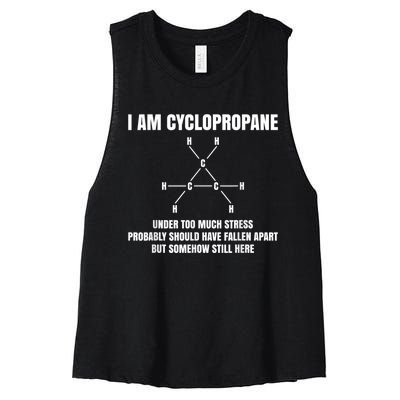 Organic Chemistry Nerd Cyclopropane Stress Joke Women's Racerback Cropped Tank