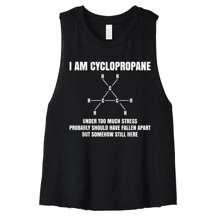 Organic Chemistry Nerd Cyclopropane Stress Joke Women's Racerback Cropped Tank