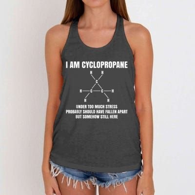 Organic Chemistry Nerd Cyclopropane Stress Joke Women's Knotted Racerback Tank