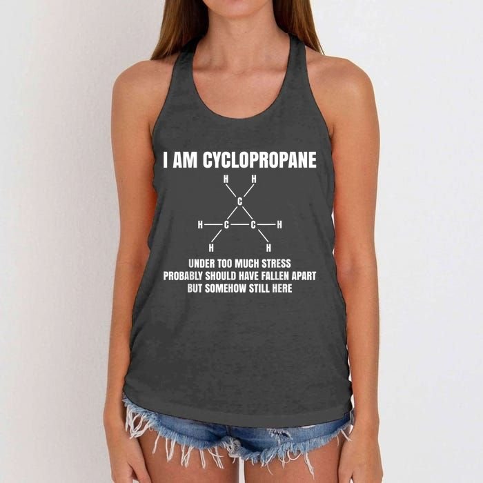 Organic Chemistry Nerd Cyclopropane Stress Joke Women's Knotted Racerback Tank