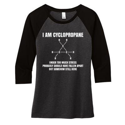 Organic Chemistry Nerd Cyclopropane Stress Joke Women's Tri-Blend 3/4-Sleeve Raglan Shirt