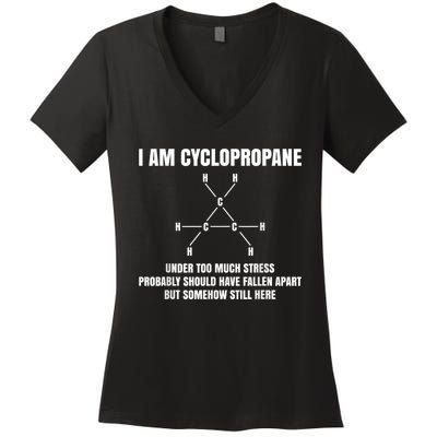 Organic Chemistry Nerd Cyclopropane Stress Joke Women's V-Neck T-Shirt