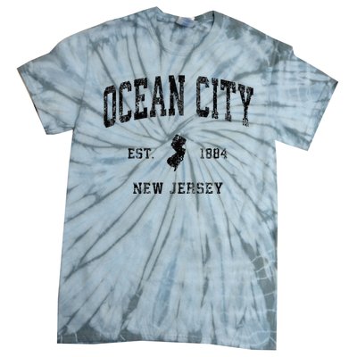 Ocean City New Jersey Nj Vintage Athletic Black Sports Desig Tie-Dye T-Shirt