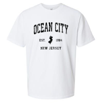 Ocean City New Jersey Nj Vintage Athletic Black Sports Desig Sueded Cloud Jersey T-Shirt