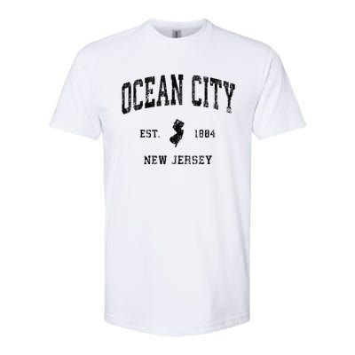 Ocean City New Jersey Nj Vintage Athletic Black Sports Desig Softstyle CVC T-Shirt