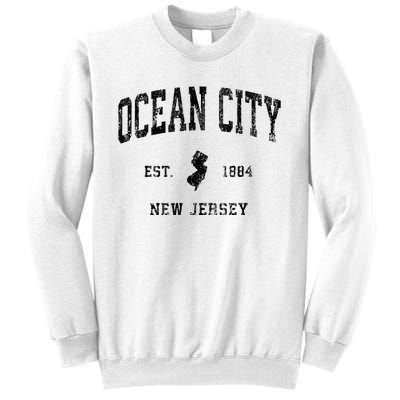 Ocean City New Jersey Nj Vintage Athletic Black Sports Desig Sweatshirt