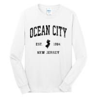 Ocean City New Jersey Nj Vintage Athletic Black Sports Desig Tall Long Sleeve T-Shirt