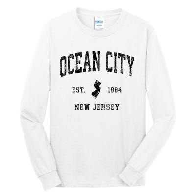 Ocean City New Jersey Nj Vintage Athletic Black Sports Desig Tall Long Sleeve T-Shirt